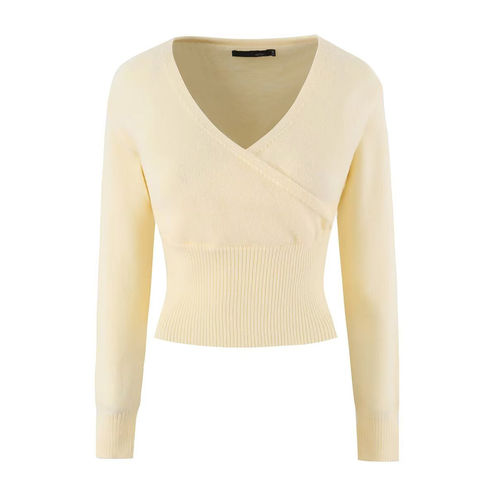 Waist wrap style base long sleeved sweater women's clothing