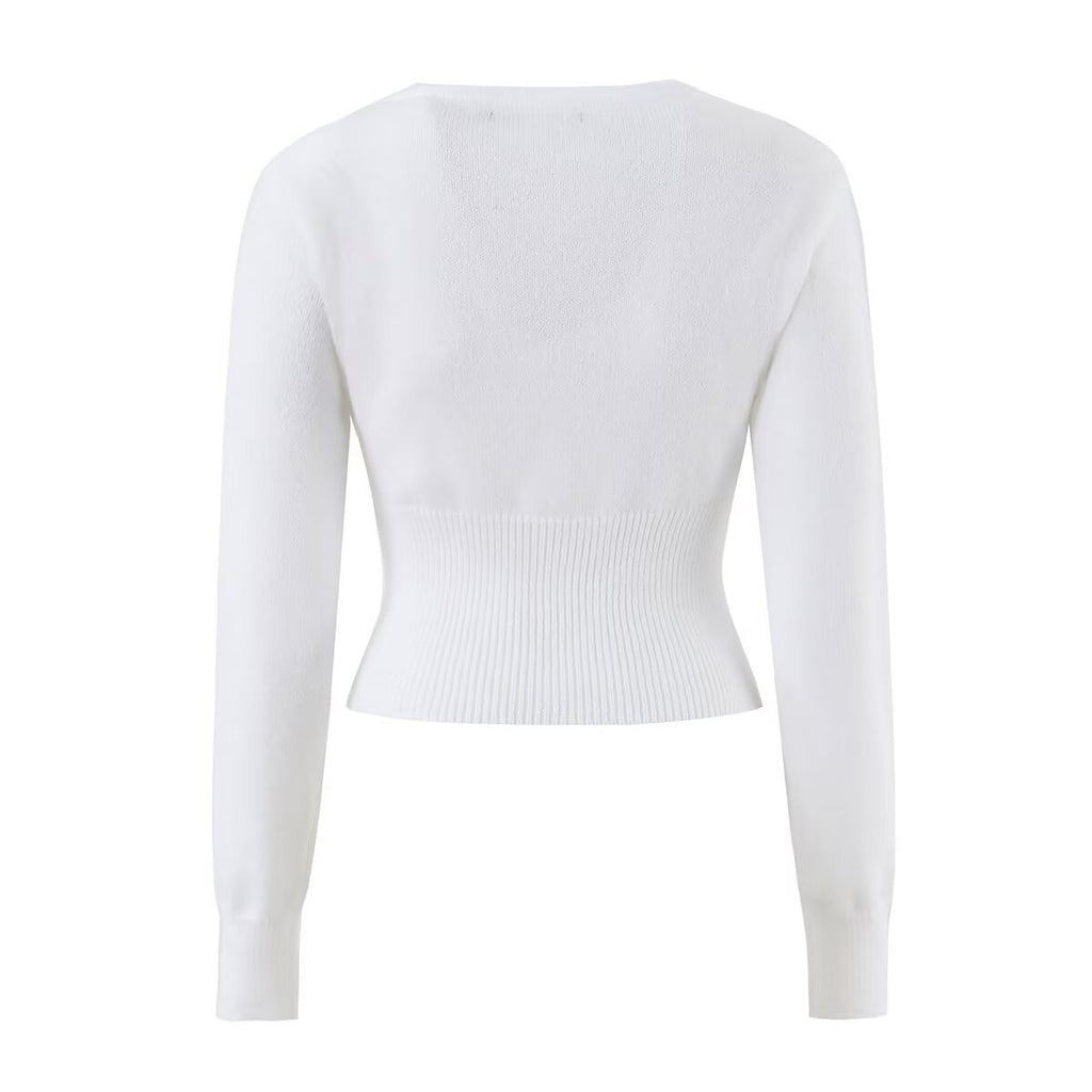 Waist wrap style base long sleeved sweater women's clothing