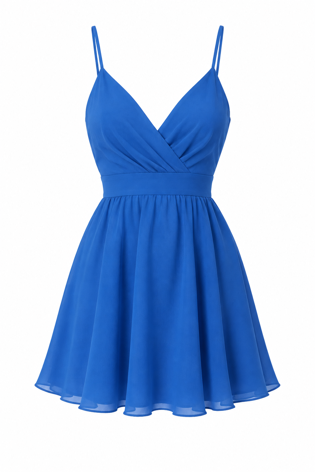 Vestido Curto Liso Azul