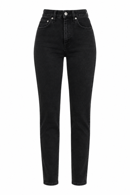 Calça de Ganga Feminina Retro Preta