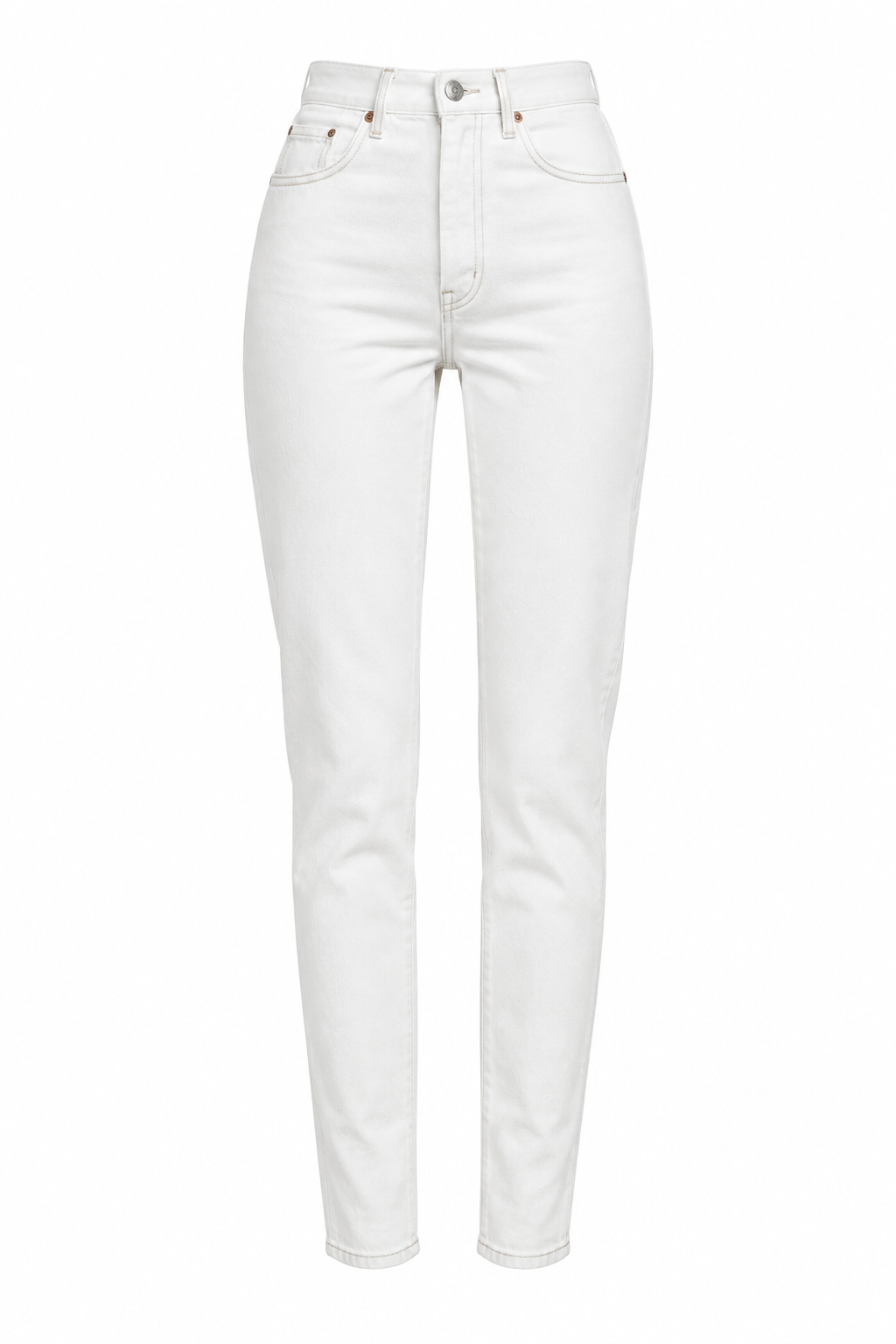 Calça de Ganga Feminina Retro Branco