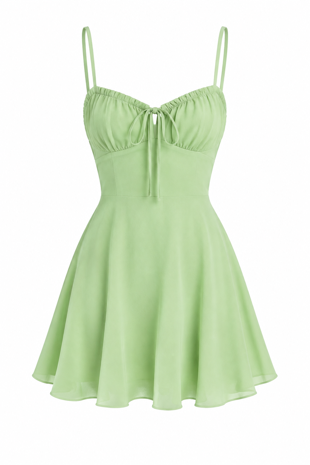 Vestido Curto Liso Verde Claro